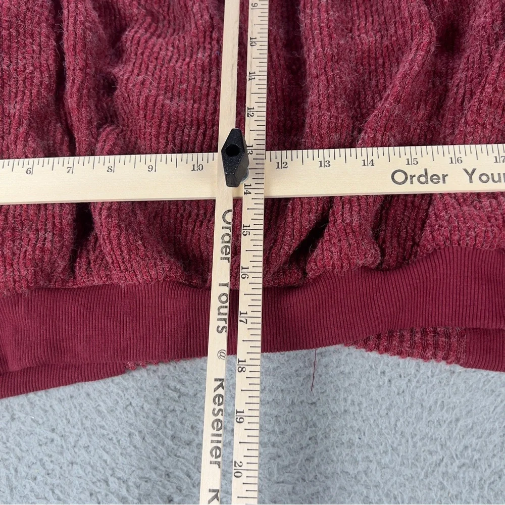 POL Sweater Womens Small Red Cropped Full Zip Oversized Patch Embellishment - Picture 9 of 10